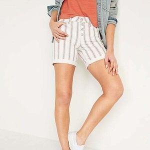 NWT: old navy Mid-Rise Button-Fly Multi-Stripe Jean Shorts for Women 5" (14)